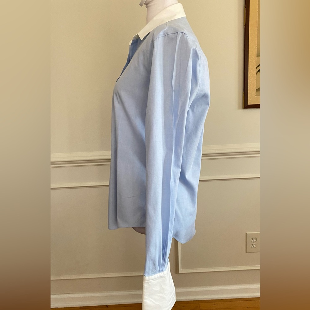 Brooks Brothers Blue White Contrast Collar French Cuff Button Down Shirt sz8 - Picture 5 of 13